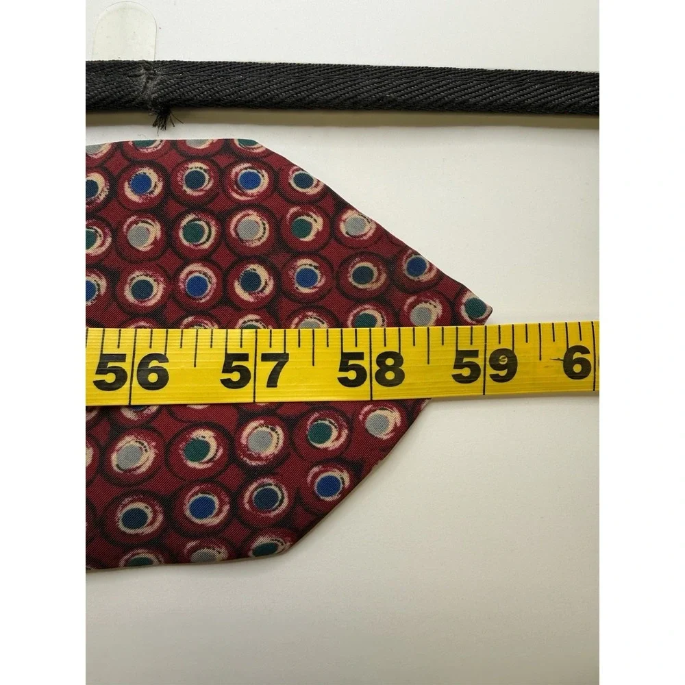 Vintage Christian Dior Monsieur Tie Red Geometric Dot Abstract USA 59